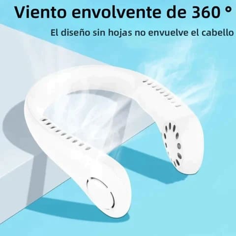 🌬️ VENTILADOR DE CUELLO 360° – ¡REFRÉSCATE DONDE QUIERAS! ❄️✨